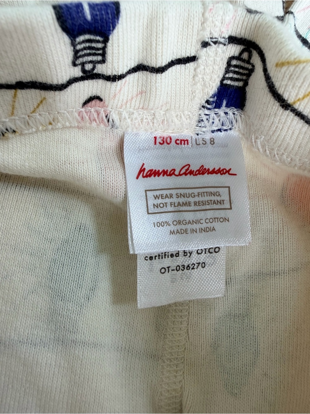 Hanna Andersson Organic Cotton Christmas Lights Pajama Set Size 8 - Picture 3 of 5